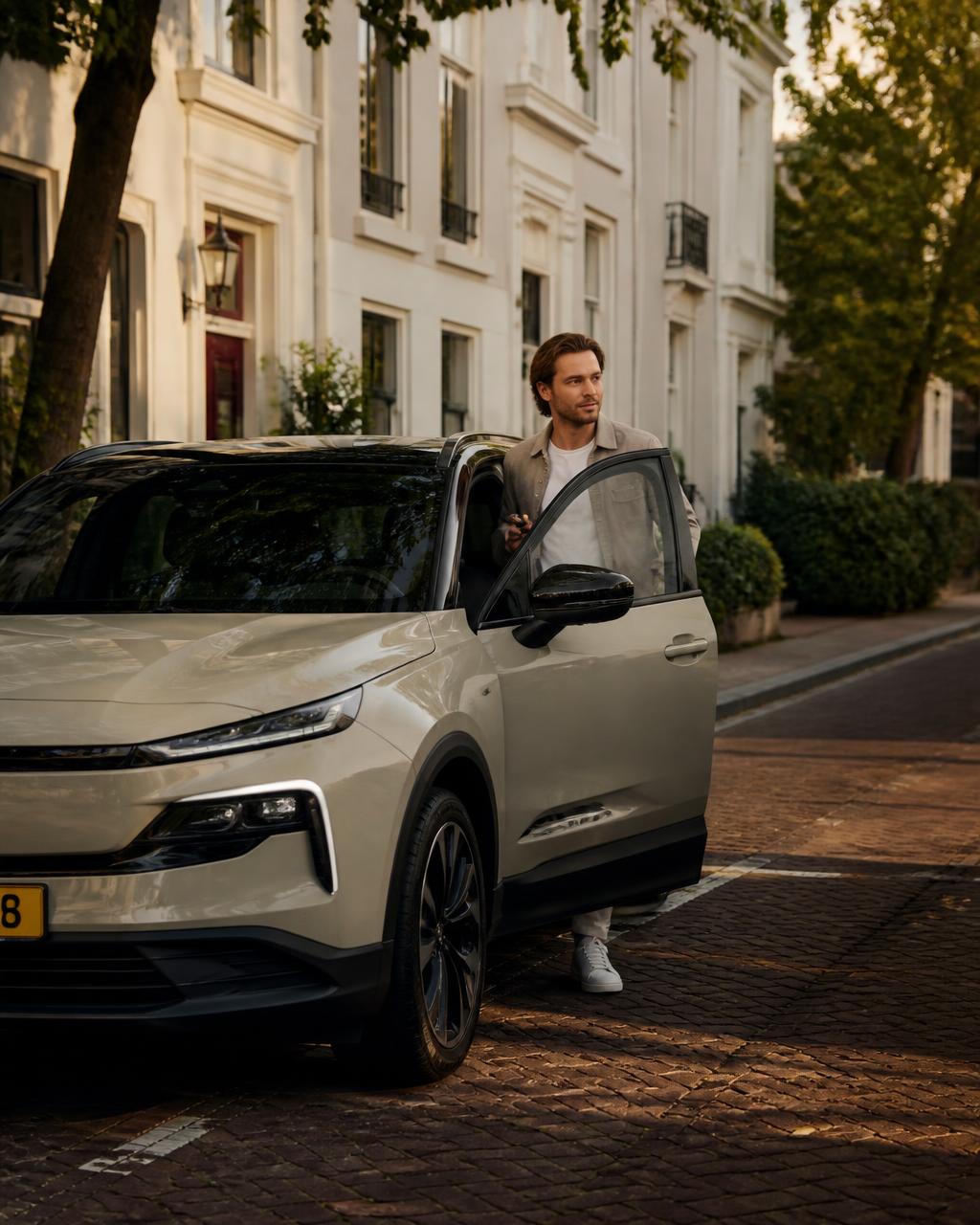 Auto op een Nederlandse weg